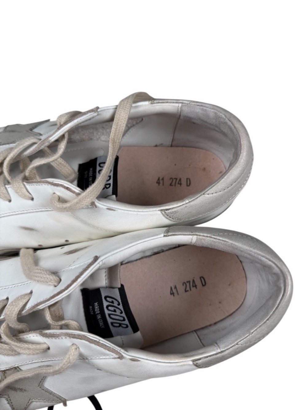 Golden Goose GGDB Superstar Sneakers EU 41, US- M8, W11 White Leather Distressed - Picture 5 of 12